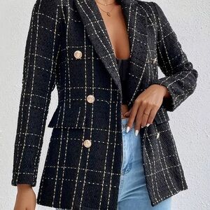 Black Plaid Blazer